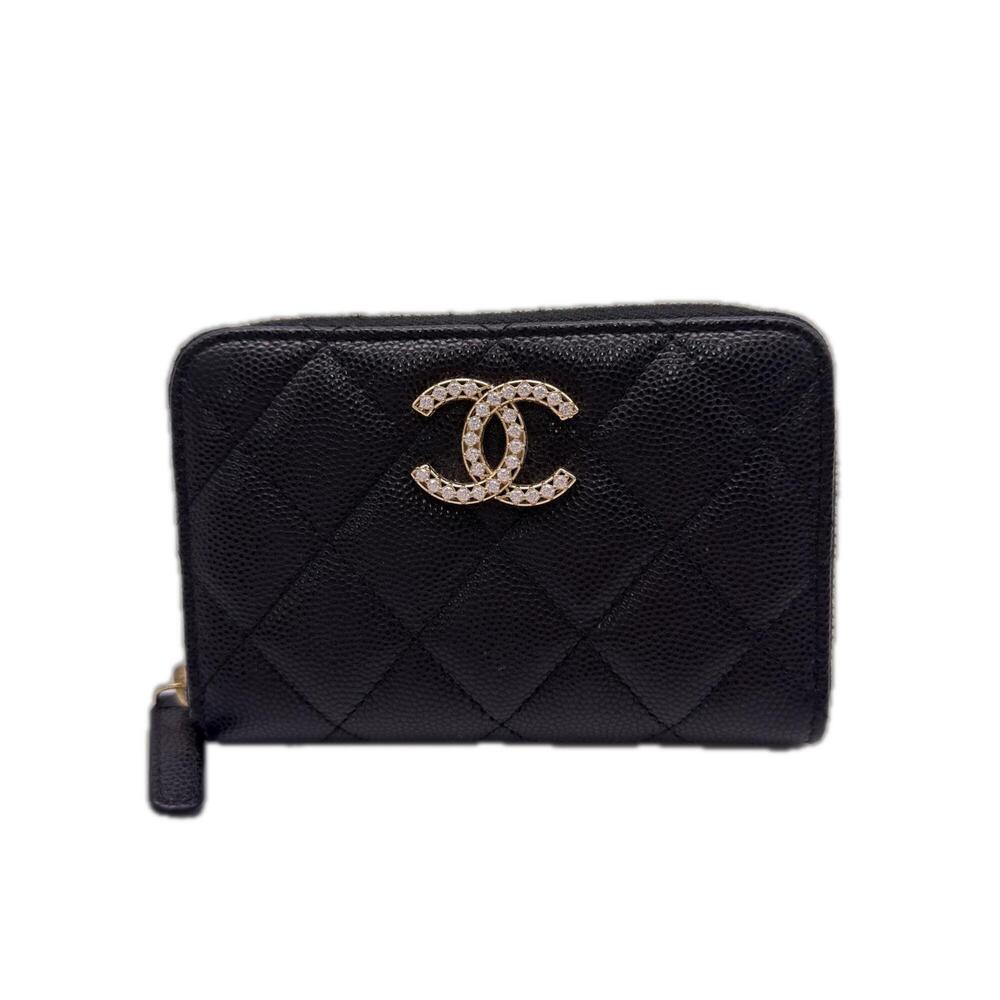 CHANEL Black Caviar Leather Wallet